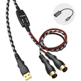 Cable Midi, Cable De Interfaz Midi A Usb De 4.5 Pies, Interf