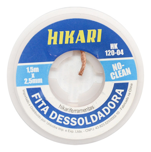 Fita Malha Dessoldadora Hikari 2,0mm 2,5mm 3,0mm 1,5 Metros