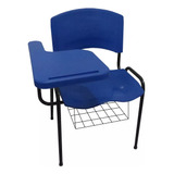 Kit 5 Cadeira Fixa Escolas E Universidades Azul