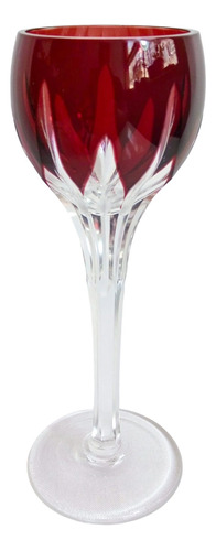 Taça Cálice Cristal Vermelho Rubi Licor Vinho Porto 16 Cm 