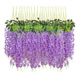 24pz Flores Artificial Wisteria Decoración Boda Fiesta Hogar