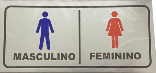 3 Placas Alumínio Resistente Banheiro Wc Feminino/masculino