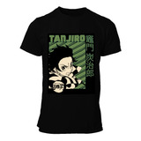 Playera Negra Tanjiro Kamado Cazador Anime Kny