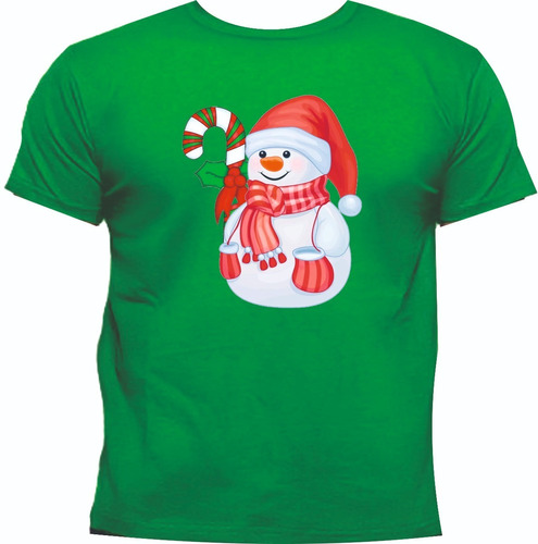 Camisetas Navideñas Muñeco De Nieve Baston Navidad Sm1