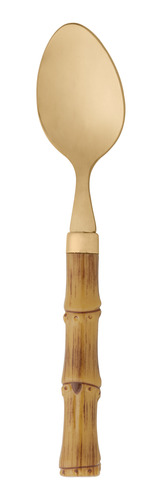 Cj 6 Colheres P/chá De Aço Inox Bambu Dourado 17cm - Lyor