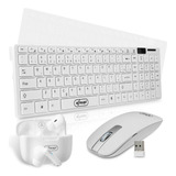 Kit Teclado Mouse Sem Fio Wireless Fone De Ouvido Bluetooth