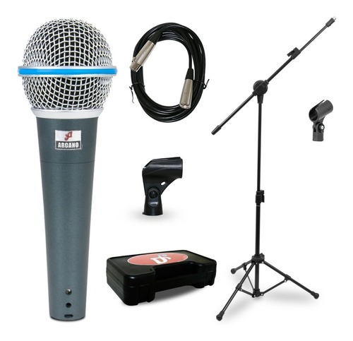 Kit Arcano Microfone Osme-8 Xlr-xlr + Pedestal Pmv-100-pac