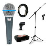Kit Arcano Microfone Osme-8 Xlr-xlr + Pedestal Pmv-100-pac