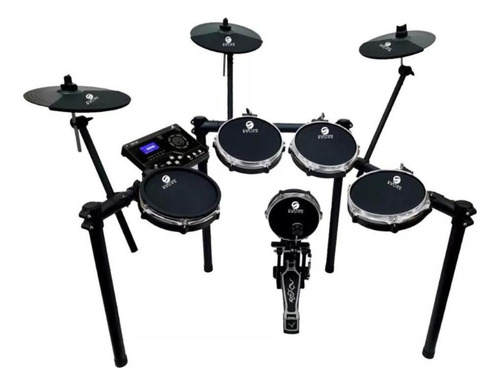 Bateria Eletrônica Custom Sound Csd 100 Preta 8 Peças