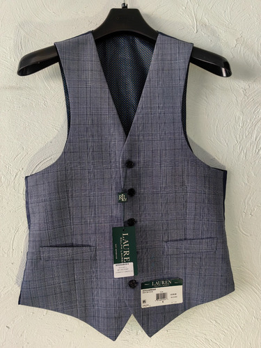 Chaleco Ralph Lauren 5 Botones Talla S De Lana Color Gris