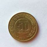 Moneda 50ctv.conm.50º Aniv. Voto Fem. Evita-1947-1997-usada