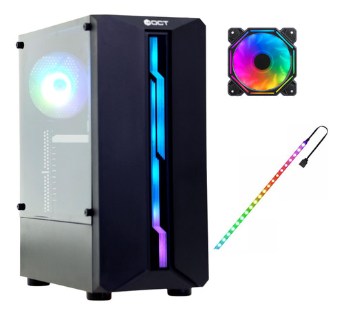 Gabinete Gamer Com Fita Led E Fan Rgb Lateral Em Acrílico