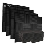 Paquete De 48 Paneles De Espuma Acústica Negra, Paneles Acús