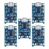 5x Carregador Bateria 18650 Tp4056 Micro Usb Proteção 4056