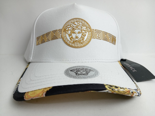 Gorra Medusa Blanca Logo Dorado Ajustable 