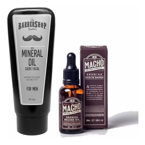 Kit X2 Tónico + Aceite Mineral Macho Beard Crecimiento Barba