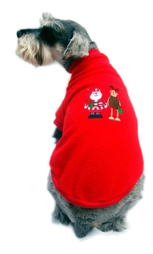 Suéter Polar Navidad Rojo Perro Bordado Talla 2 Pet Pals