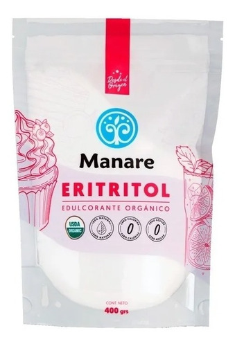 Eritritol 400g. Manare,  100% Organico. Agro Servicio.