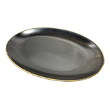 Plato Fuente Oval Playo Porcelana Negra Linea Glaze 31cm