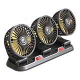 Ventilador Potente Para Carro Pequeno, Três Cabeças, 12 V