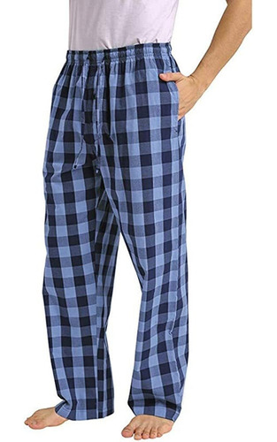 Pijama A Cuadros Para Hombre, Informal, Con Riñonera Elástic