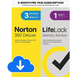 Antivirus Norton 360 Deluxe 3 Dispositivos 6 Meses