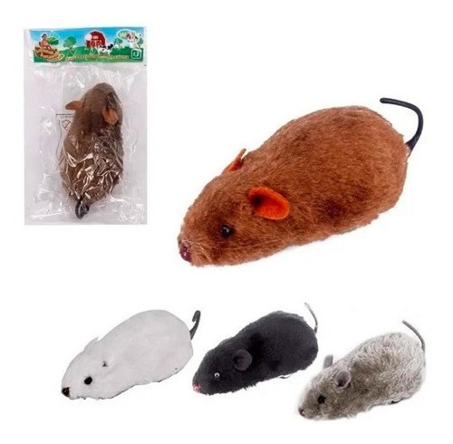 Kit De 2 Ratos A Fricção De Plástico Pelucia Animais