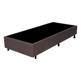 Cama Box Marrom Solteiro 88x188 Com Colchão Adapto Ecoflex