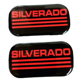 Par Emblemas Laterales Chevrolet Silverado Neg/rojo Vitrolux