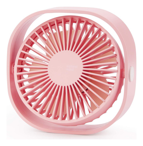 Ventilador De Escritorio Mini Ideal Para Viajes 3 Vel Rosa