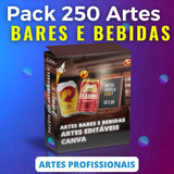Pacote 250 Artes Bares E Bebidas Editáveis No Canva