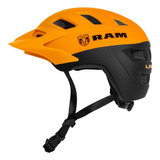 Casco De Bicicleta Montaña Con Visera Ciclismo Ram Limited Color Naranja Talla M