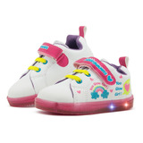 Tenis Luces Niña Bubble Gummers Estrellas Color Blanco 14-19