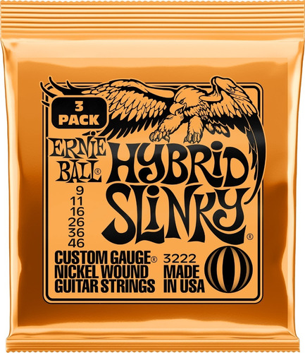 Pack X3 Ideal Luthier Ernie Ball Eb3222 Hybrid Slinky 9-46