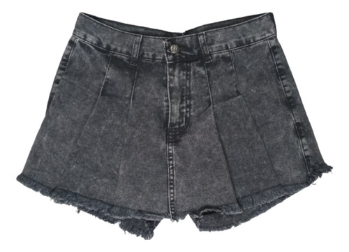 Short Pollera Tableada   Lena  - Jean Denim 