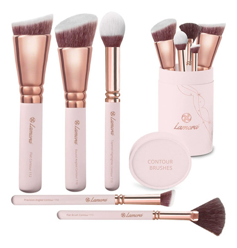 Juego De Brochas De Contorno Facial Profesional  Kit De Escu