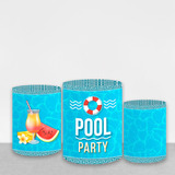 Trio Capas De Cilindro Tecido Sublimado 3d Pool Party