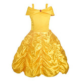 Vestido De Princesa Amarillo Dorado Niñas Vestido De F...