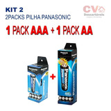 Kit 2 Pilha Panasonic Original 1 Pequena + 1 Palito - Packs