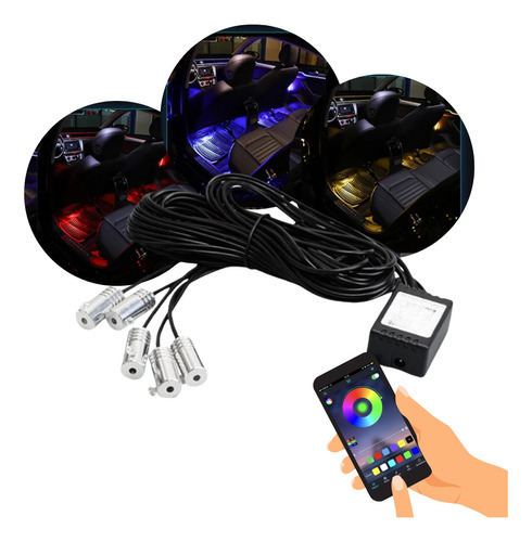 Fita De Led Neon Fibra 64cores Painel Interior Carro C/ App