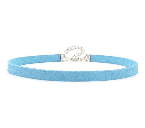 Collar De Cuero De Gamuza Suave Para Hombre Y Mujesky Blue