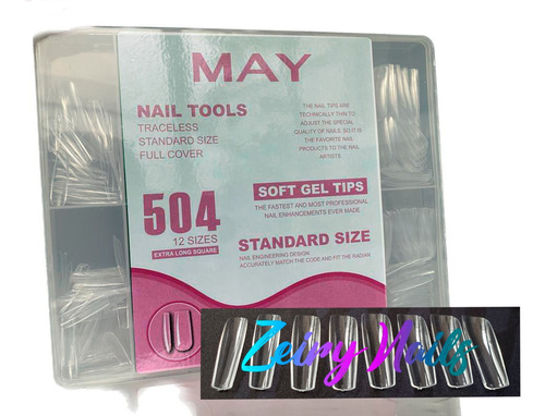 Tips Soft Gel (press On) Cuadrado 504pz May