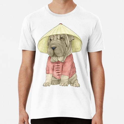 Remera Shar Pei En La Gran Muralla Algodon Premium