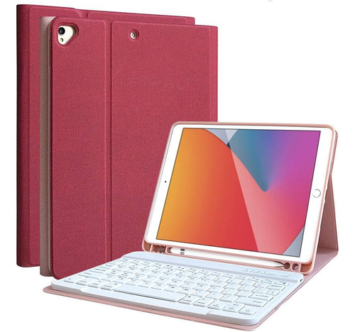 Funda C/teclado Coo iPad 2021 9g/8g/2019 7g 10.2in Red