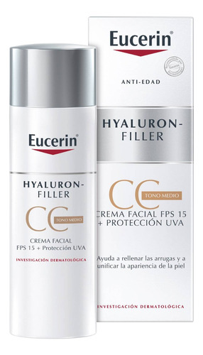 Eucerin Hyaluron Filler Crema Facial Antiedad Tono Medio 50g