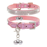  Basic Adjustable Dog Cat Collar Bling Diamante With Be...