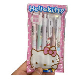 Set 6 Lápices Gel Tinta Negra Sanrio Hello Kitty Y Amigos