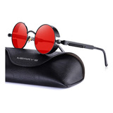 Gafas De Sol Unisex Lente Redonda Montura De Metal