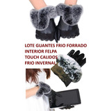 $ 3 Pares Guante Dama Lote Frio Invierno Moda Felpa Regalo!