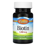 Carlson Labs Biotina 5000 Mcg, Vitamina B7, 50 Cápsulas Sfn